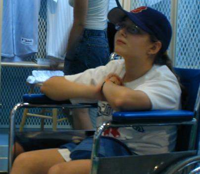 Julia in wheelchair at BHoF